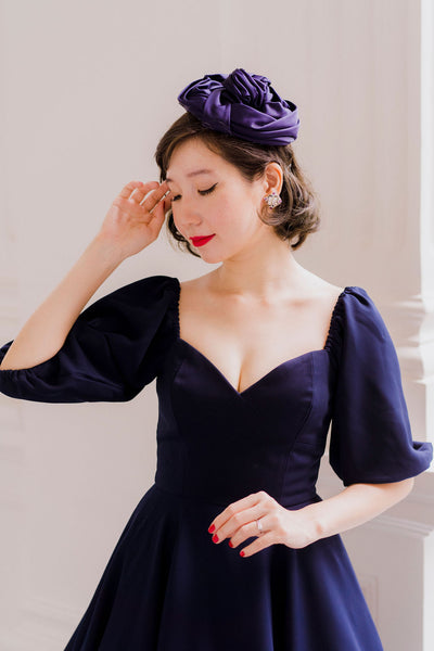 Bridgitte Puff Sleeve Dress in Royal Purple – Shopbluebelle