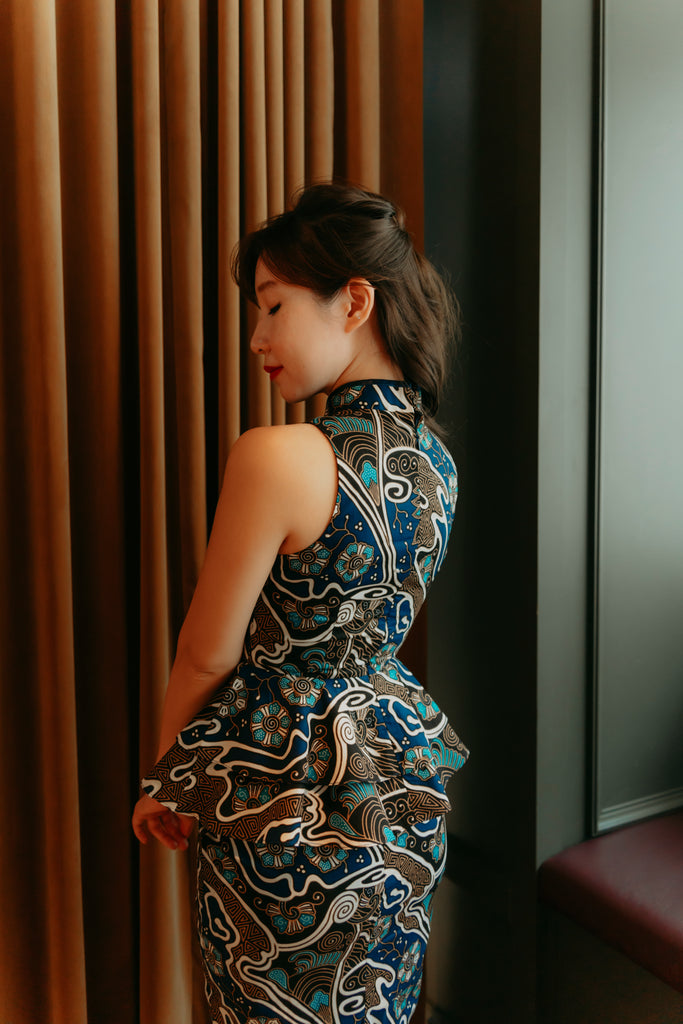 Blue Batik Yu Yan 2 Piece Cheongsam