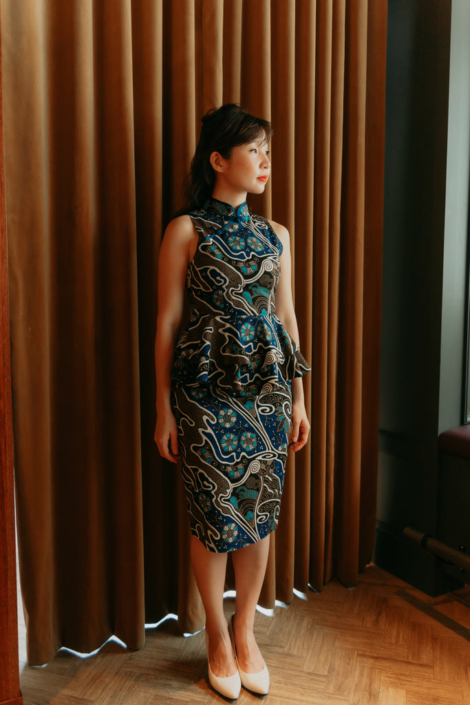 Blue Batik Yu Yan 2 Piece Cheongsam