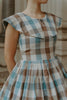 Alauna Swing Dress in Muted Gingham