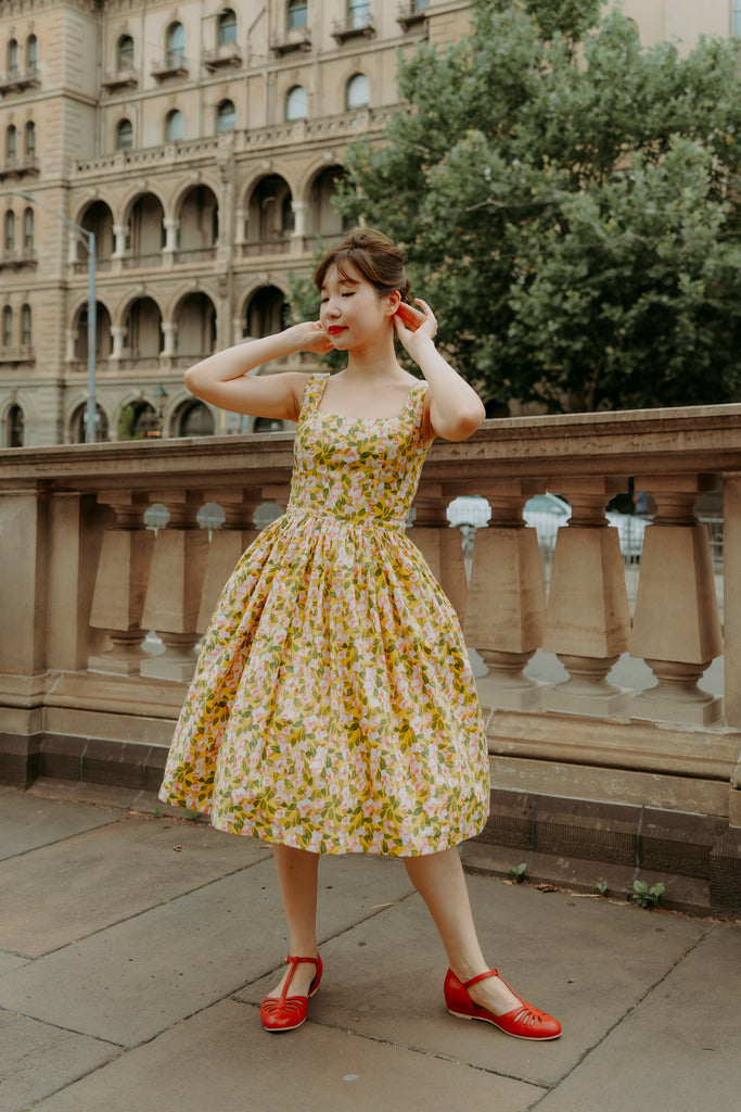 Ava Swing Dress in Cheerful Blush.