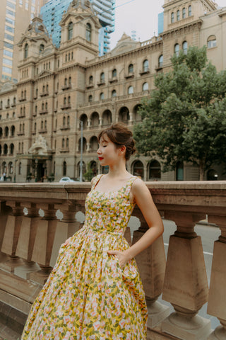 Hana Swing Dress in Navy Camellia