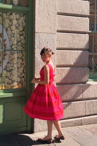 Ava Swing Dress in Cheerful Blush.