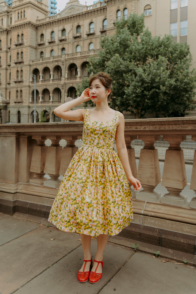 Ava Swing Dress in Cheerful Blush.