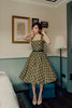 Florence Swing Dress in Olive Polka