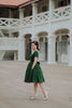 Peggy O Dress in Emerald