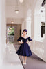 Bridgitte Puff Sleeve Dress in Navy